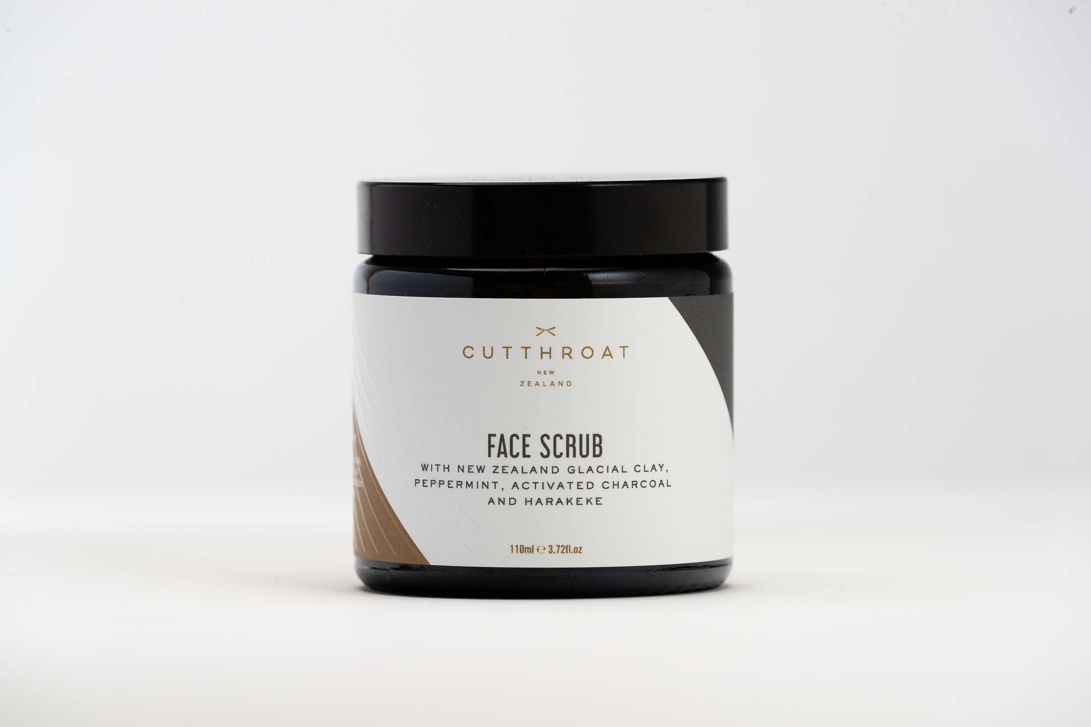 Charcoal Face Scrub (Exfoliator) with NZ Glacial Clay & Jojoba Beads