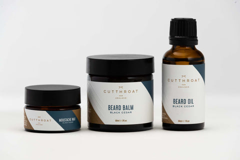 black cedar beard care and moustache gift set