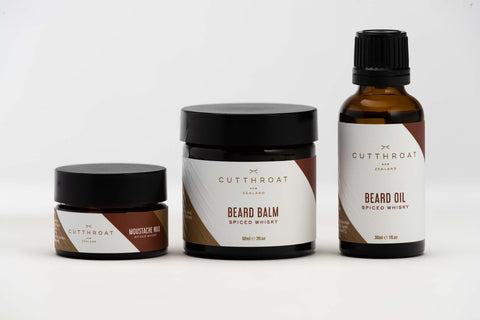 spiced whisky beard care and moustache gift set